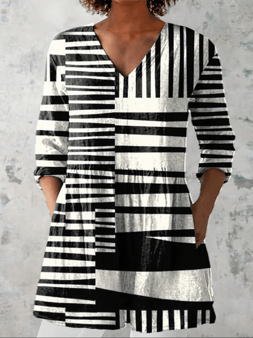 Alba - Blusa Fluida Con Escote En V - VENZA BARCELONA