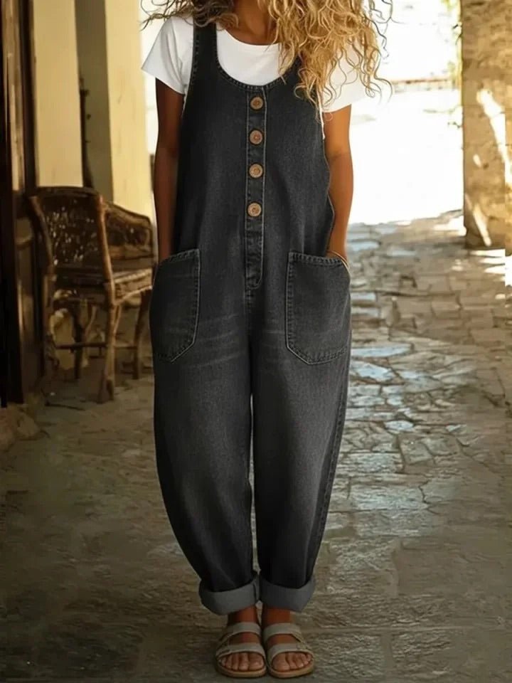 Alessandra - Peto vaquero de algodón lavado vintage - VENZA BARCELONA
