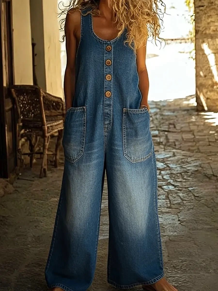 Alessandra - Peto vaquero de algodón lavado vintage - VENZA BARCELONA