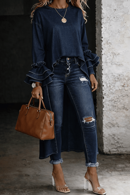 Aurelia | Top tipo camisa informal - VENZA BARCELONA
