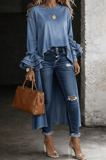 Aurelia | Top tipo camisa informal - VENZA BARCELONA