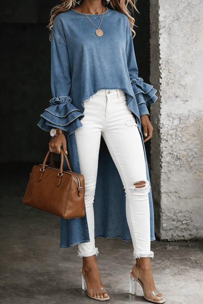 Aurelia | Top tipo camisa informal - VENZA BARCELONA