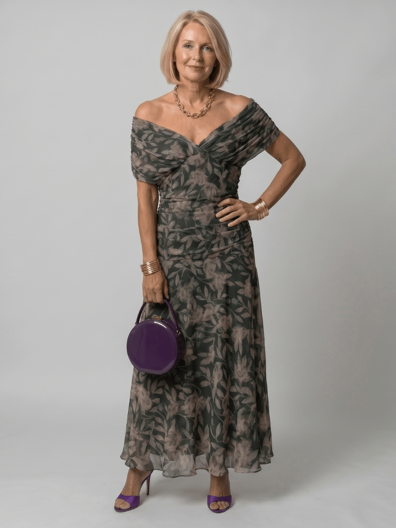 Camilla | Vestido midi fluido - VENZA BARCELONA