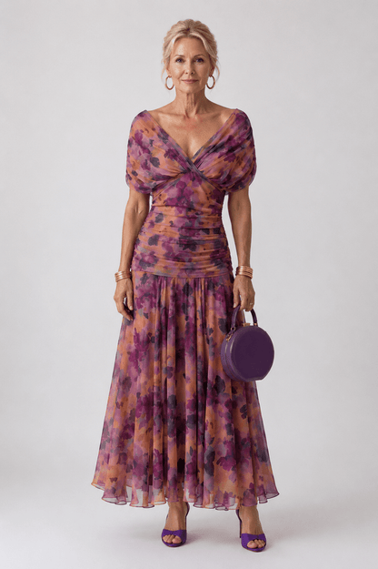 Camilla | Vestido midi fluido - VENZA BARCELONA