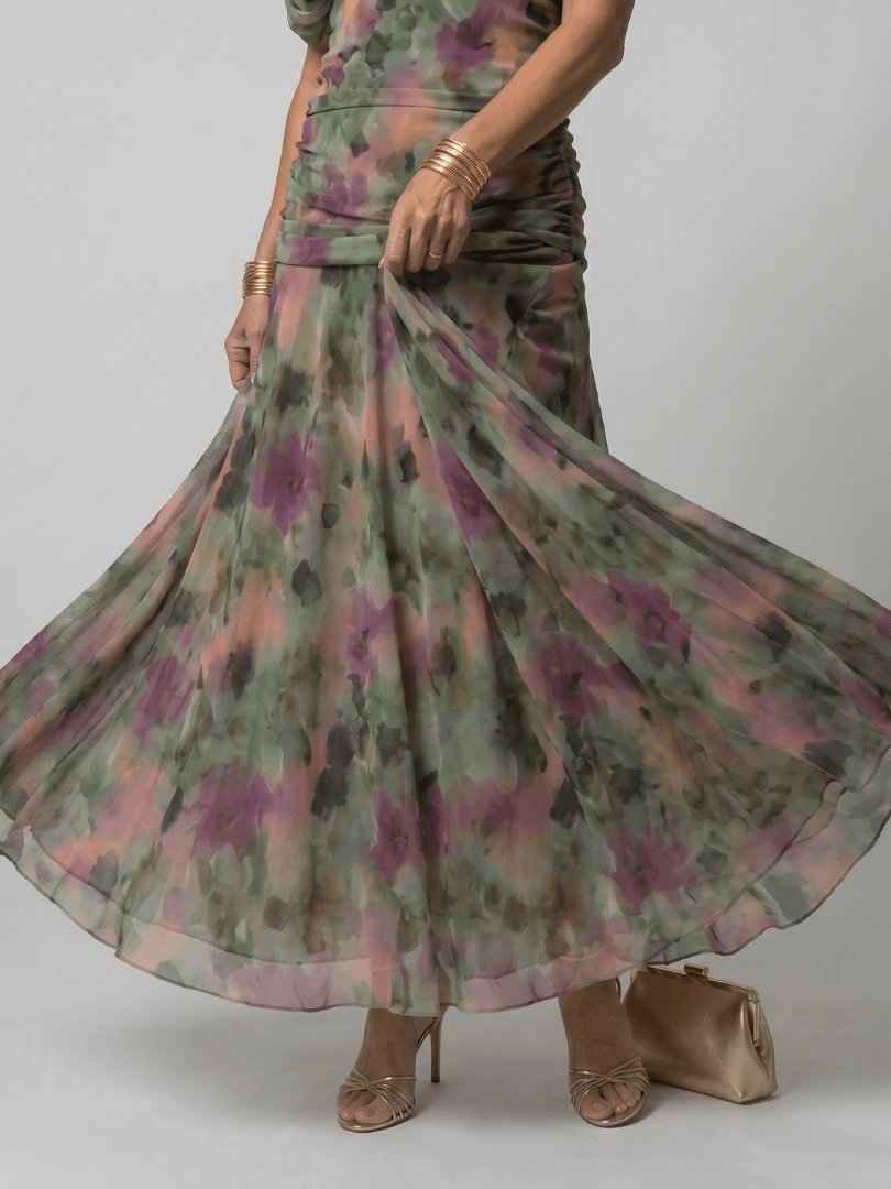 Camilla | Vestido midi fluido - VENZA BARCELONA