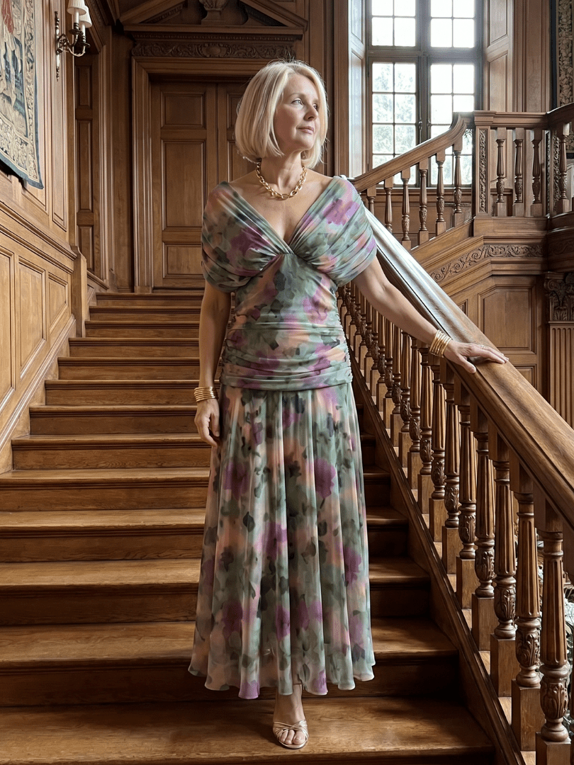 Camilla | Vestido midi fluido - VENZA BARCELONA
