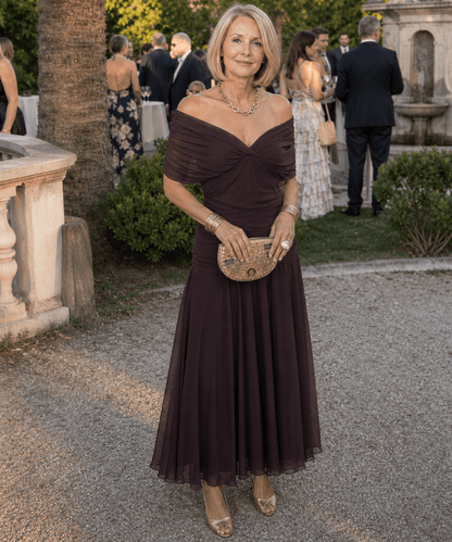 Camilla | Vestido midi fluido - VENZA BARCELONA