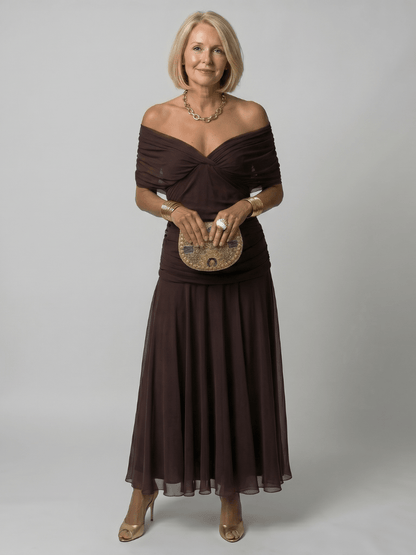 Camilla | Vestido midi fluido - VENZA BARCELONA