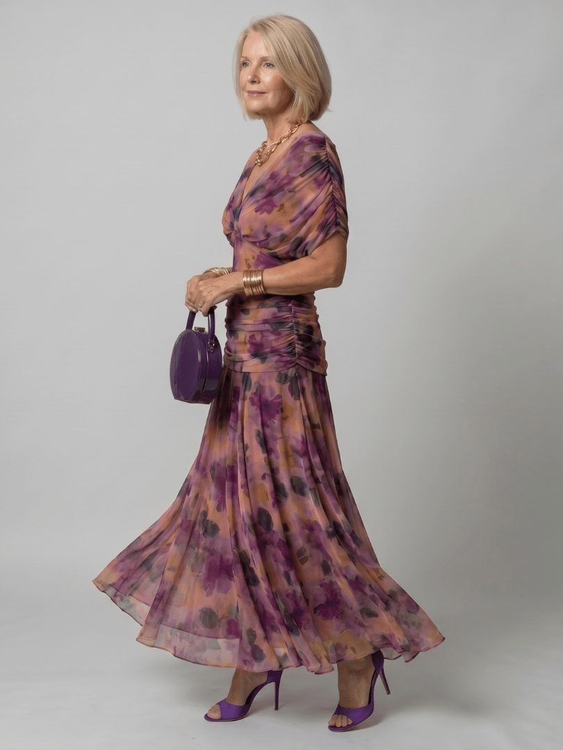 Camilla | Vestido midi fluido - VENZA BARCELONA