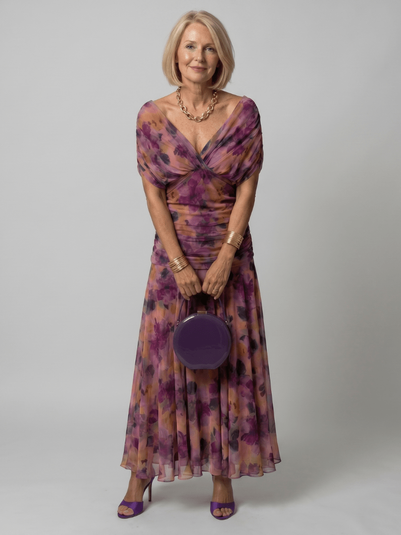 Camilla | Vestido midi fluido - VENZA BARCELONA