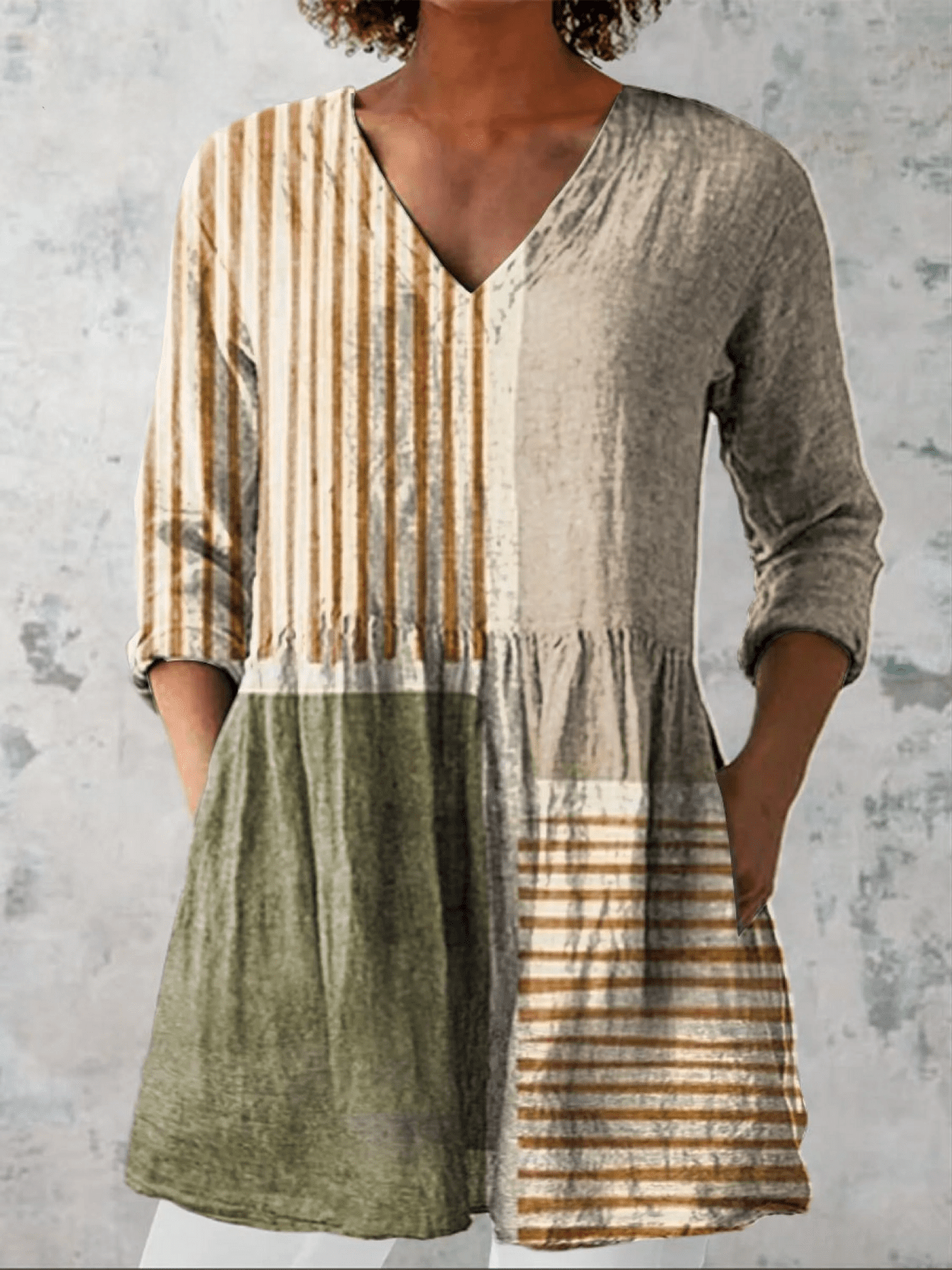 Carmela - Blusa Fluida Con Escote En V - VENZA BARCELONA