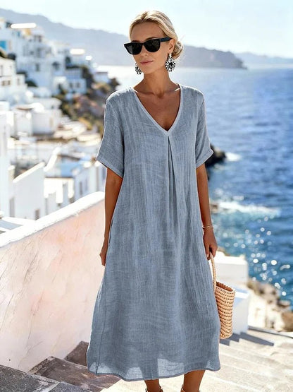 Carolina | Vestido largo holgado - VENZA BARCELONA