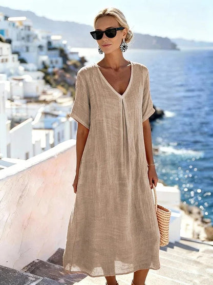Carolina | Vestido largo holgado - VENZA BARCELONA