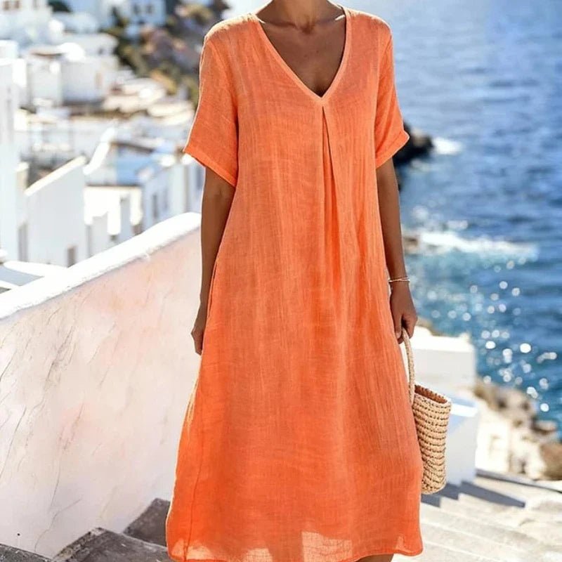 Carolina | Vestido largo holgado - VENZA BARCELONA