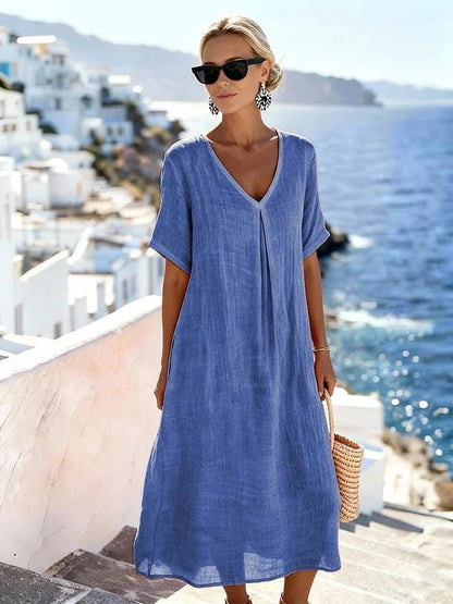 Carolina | Vestido largo holgado - VENZA BARCELONA
