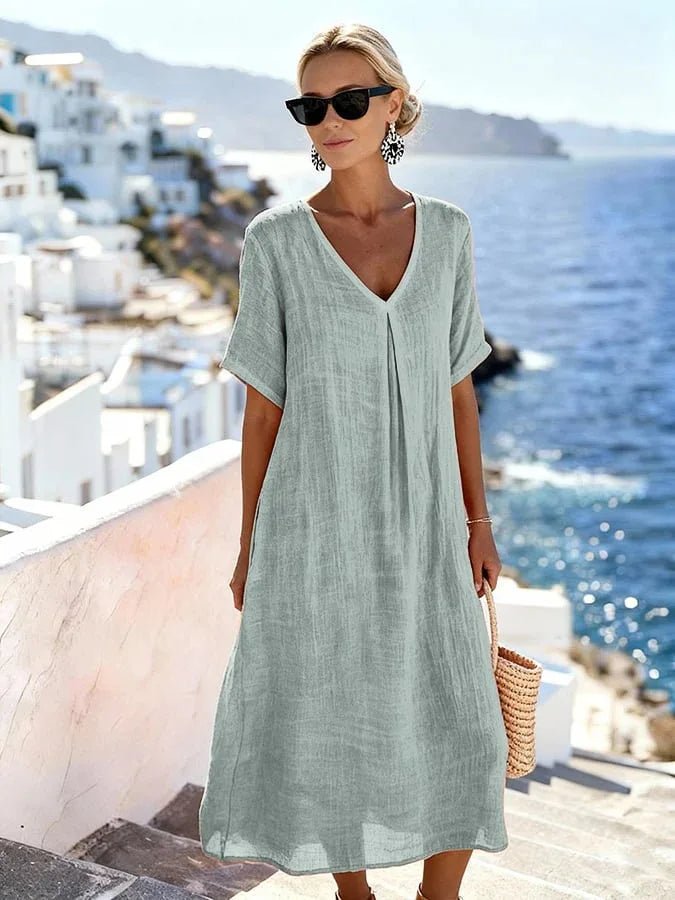 Carolina | Vestido largo holgado - VENZA BARCELONA