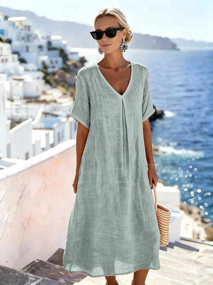 Carolina | Vestido largo holgado - VENZA BARCELONA