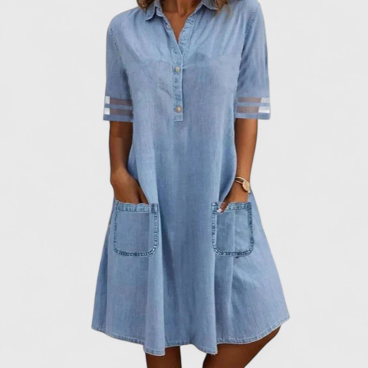 Chiara - Vestido vaquero que realza tu silueta - VENZA BARCELONA