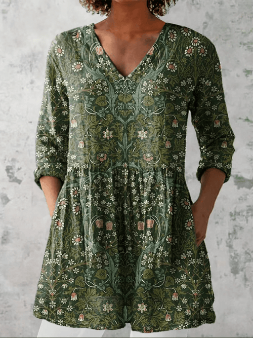 Doriana - Blusa Fluida Con Escote En V - VENZA BARCELONA
