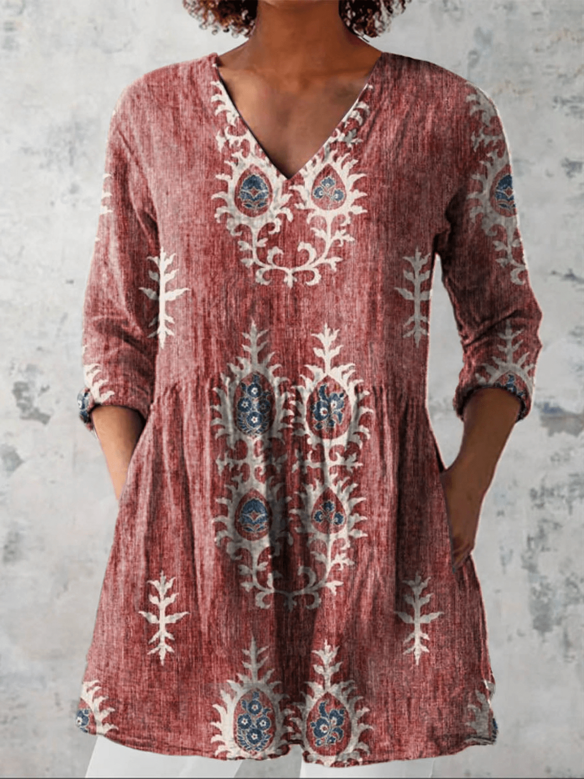 Elia - Blusa Larga Elegante - VENZA BARCELONA