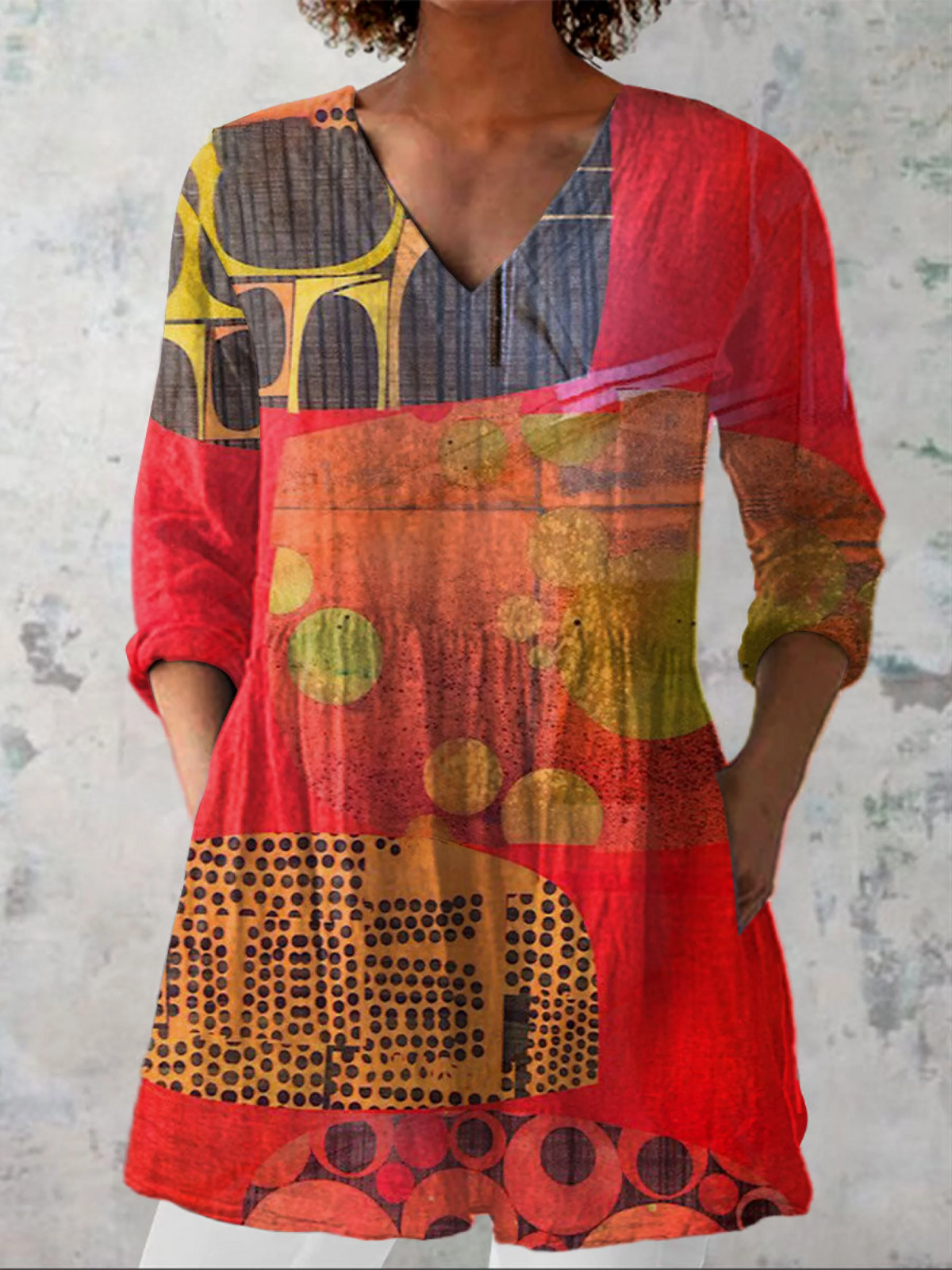 Fedra - Blusa Larga Elegante - VENZA BARCELONA