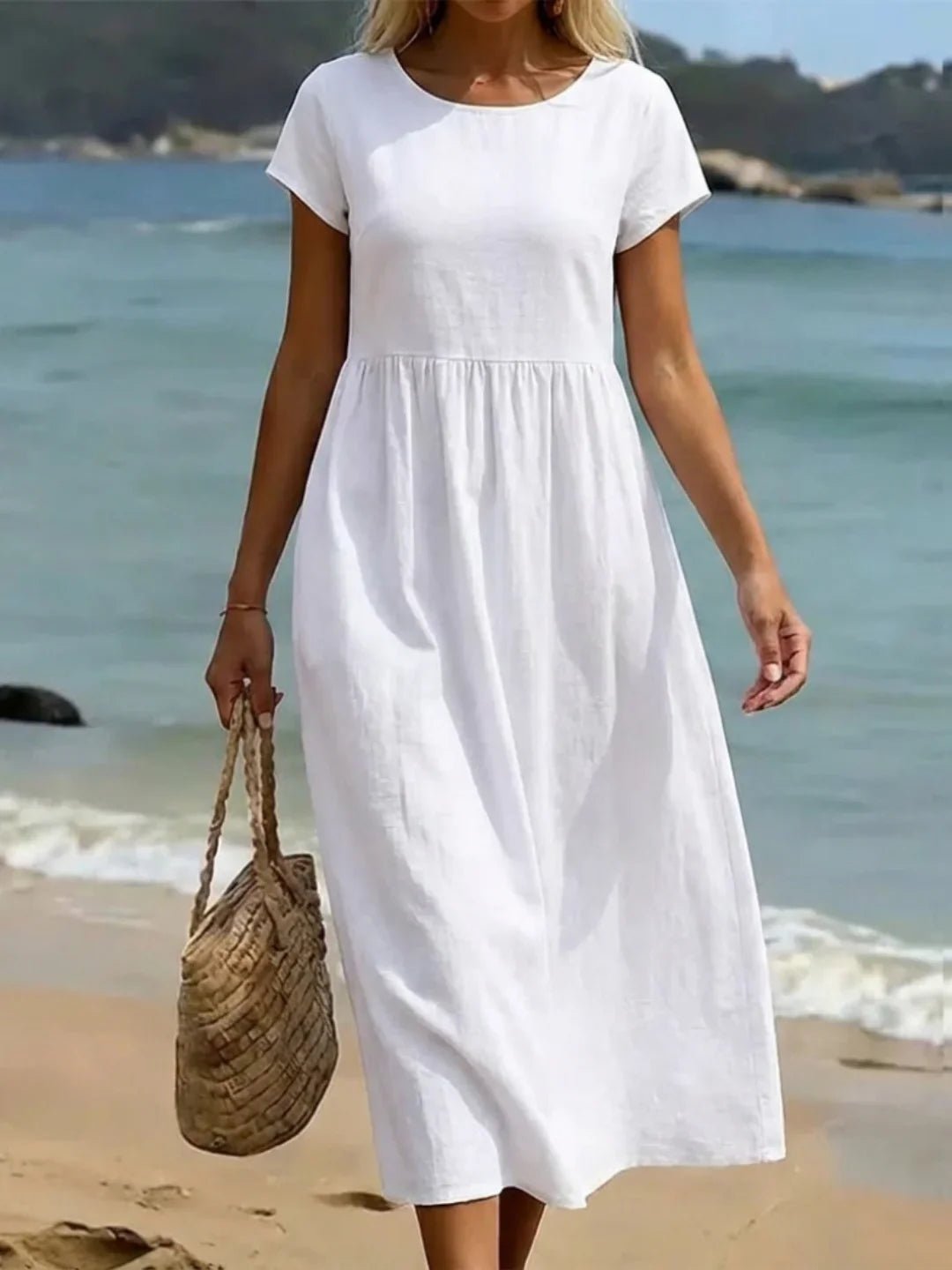 Gabriela™ | Vestido midi fluido de elegancia atemporal - VENZA BARCELONA