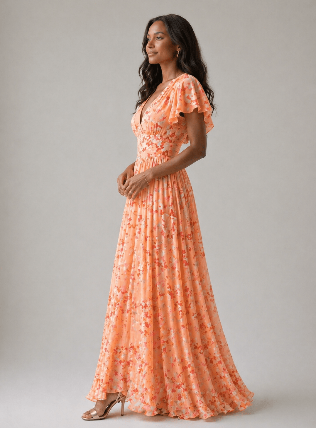 Greta | Vestido glamuroso favorecedor para el vientre - VENZA BARCELONA