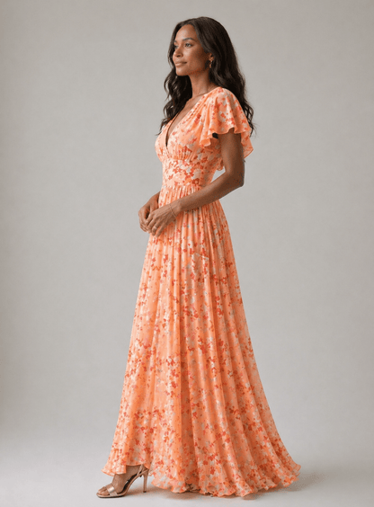 Greta | Vestido glamuroso favorecedor para el vientre - VENZA BARCELONA