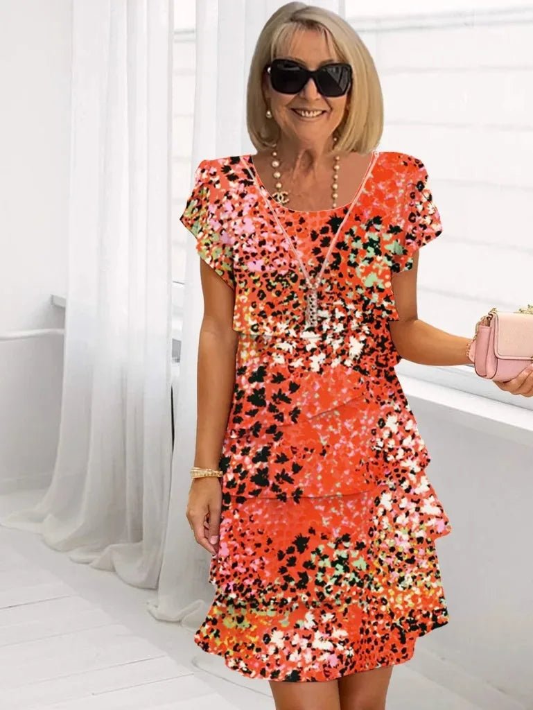Helena – Vestido elegante fluido con volantes - VENZA BARCELONA
