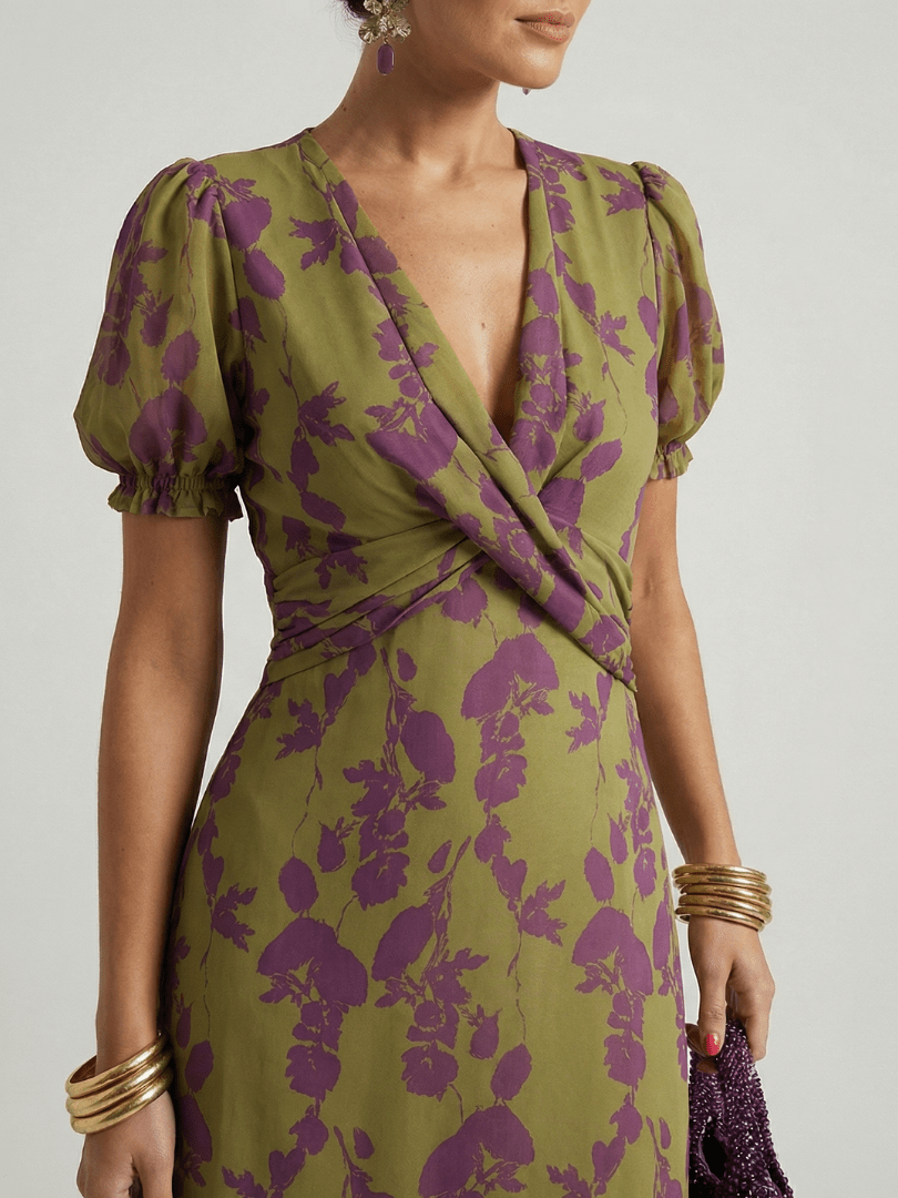Hera | Vestido midi floral informal - VENZA BARCELONA