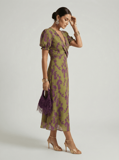 Hera | Vestido midi floral informal - VENZA BARCELONA