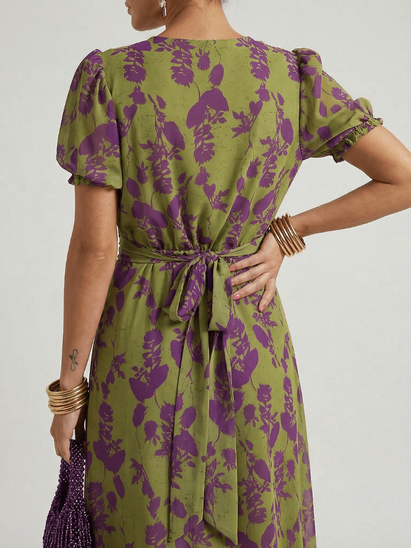 Hera | Vestido midi floral informal - VENZA BARCELONA
