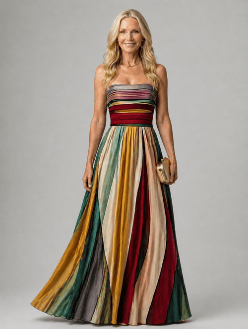 Maddalena | Vestido trapecio elegante sin tirantes - VENZA BARCELONA