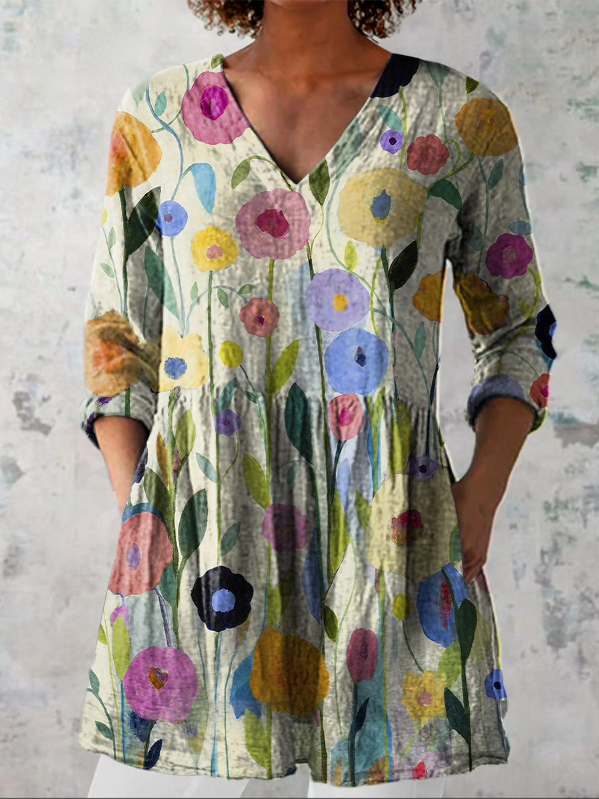 Otilia - Blusa Larga Elegante - VENZA BARCELONA