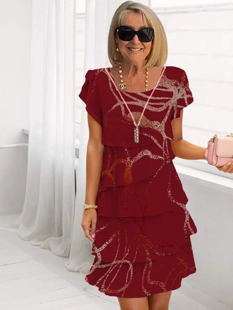 Paloma – Vestido elegante fluido con volantes - VENZA BARCELONA
