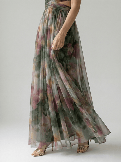 Pandora | Vestido largo cruzado fluido - VENZA BARCELONA