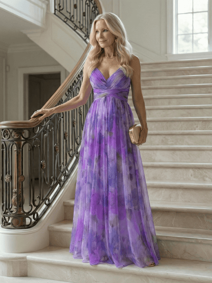 Pandora | Vestido largo cruzado fluido - VENZA BARCELONA