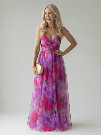 Pandora | Vestido largo cruzado fluido - VENZA BARCELONA