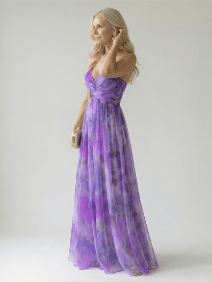 Pandora | Vestido largo cruzado fluido - VENZA BARCELONA