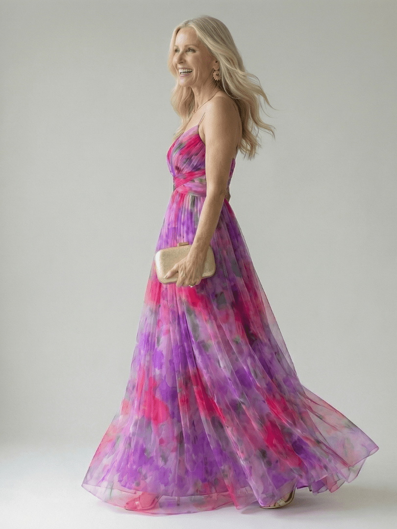 Pandora | Vestido largo cruzado fluido - VENZA BARCELONA