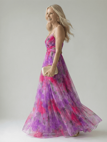 Pandora | Vestido largo cruzado fluido - VENZA BARCELONA