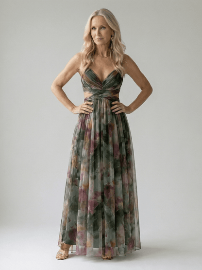 Pandora | Vestido largo cruzado fluido - VENZA BARCELONA