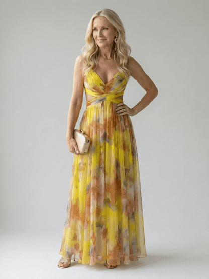 Pandora | Vestido largo cruzado fluido - VENZA BARCELONA