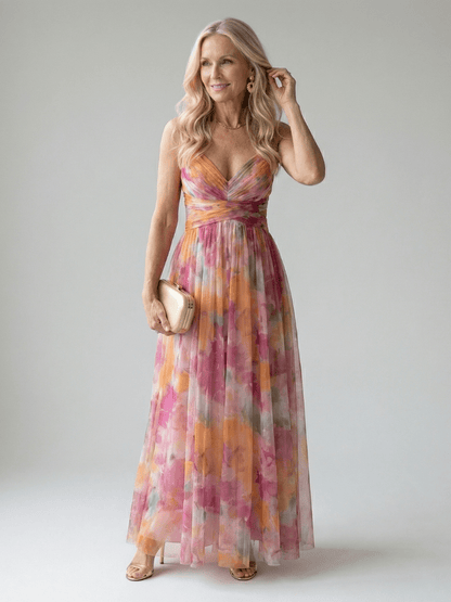 Pandora | Vestido largo cruzado fluido - VENZA BARCELONA