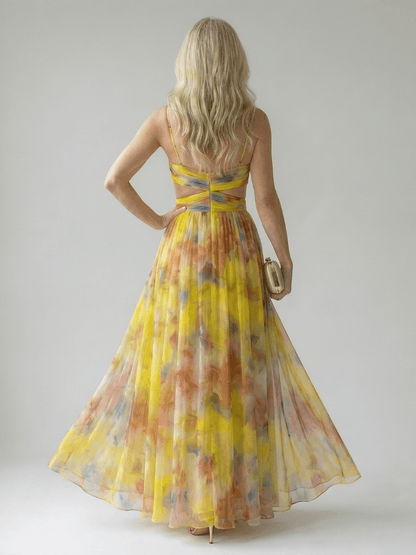 Pandora | Vestido largo cruzado fluido - VENZA BARCELONA