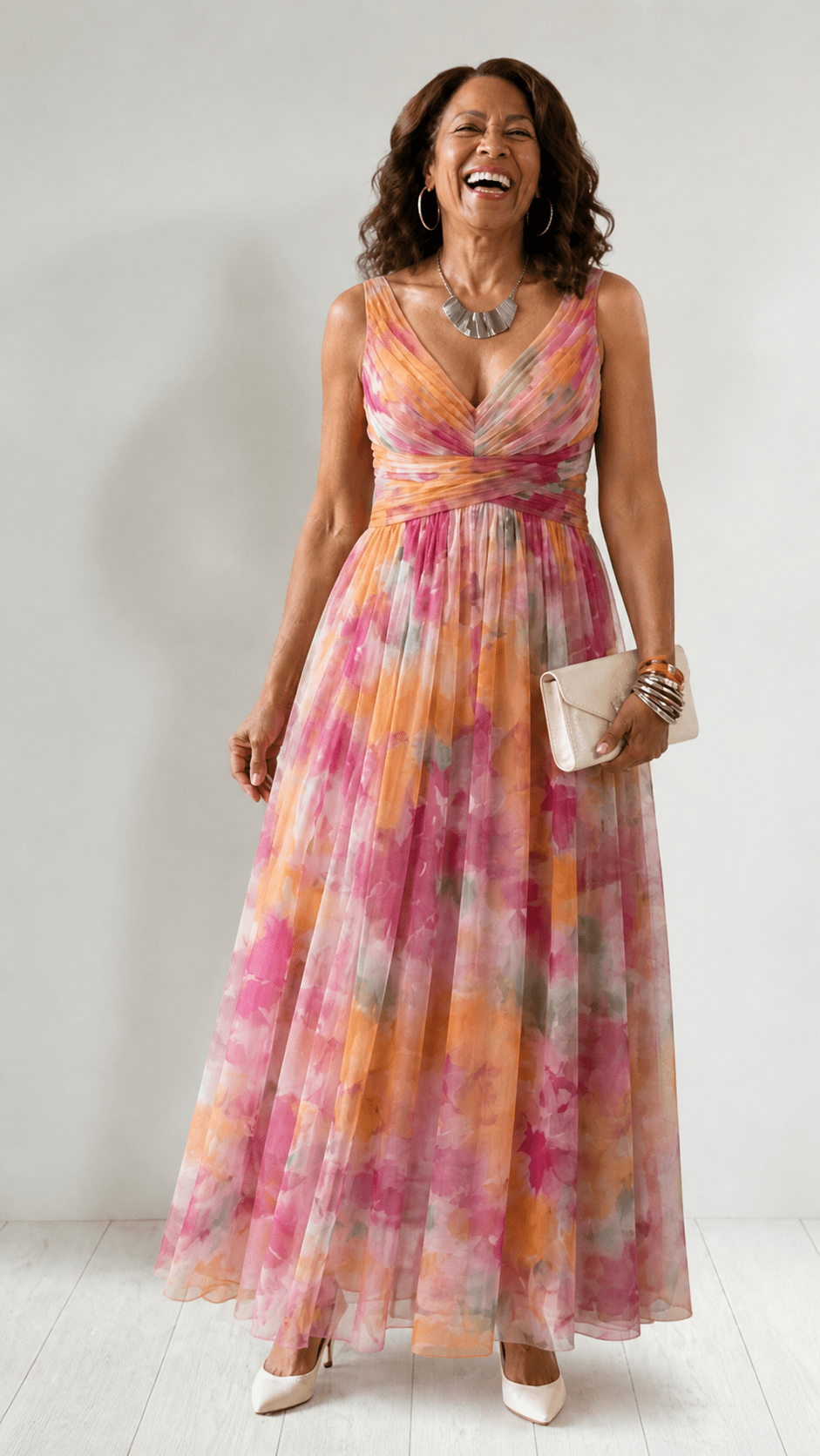 Pandora | Vestido largo cruzado fluido - VENZA BARCELONA