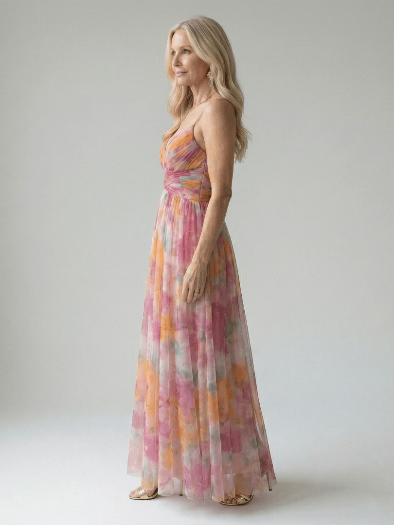 Pandora | Vestido largo cruzado fluido - VENZA BARCELONA