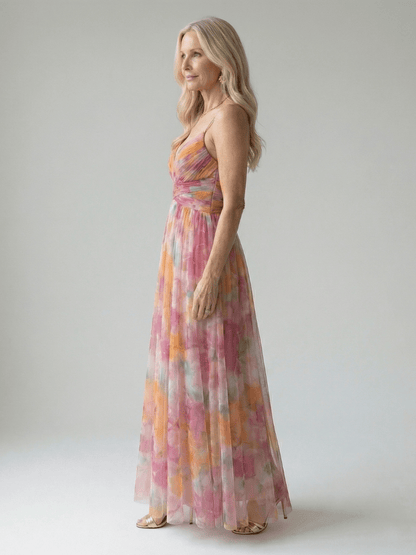 Pandora | Vestido largo cruzado fluido - VENZA BARCELONA