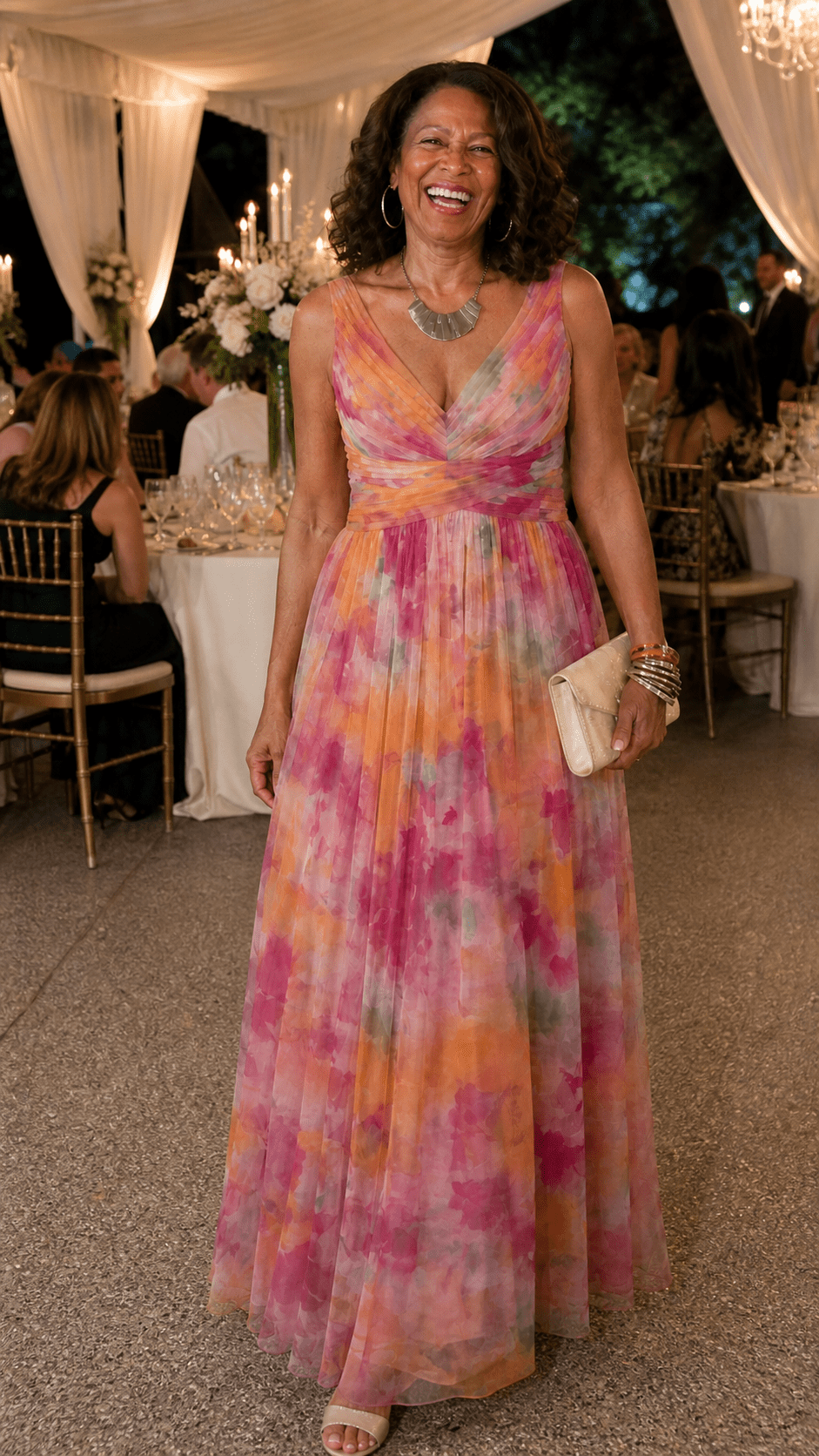 Pandora | Vestido largo cruzado fluido - VENZA BARCELONA
