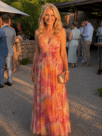 Pandora | Vestido largo cruzado fluido - VENZA BARCELONA